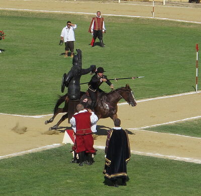 Vista de cerca de las lanzas de saracen