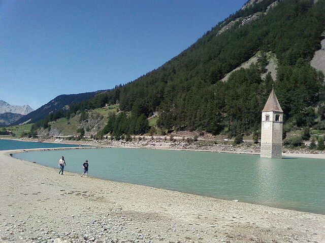 Lago Reschen, Verano