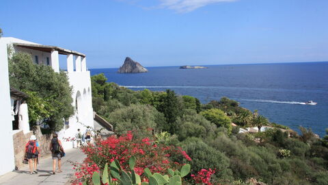Una vista del pueblo en Panarea