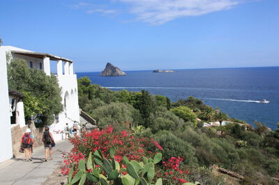 Una vista del pueblo en Panarea