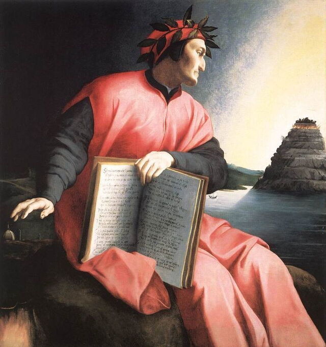 Dante de Bronzino contemplando el Purgatorio