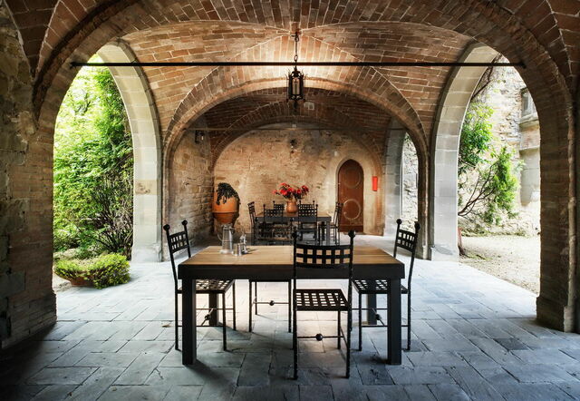Cena al aire libre en el Castello Borgia