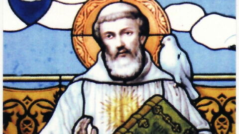 Vidriera de San Columbano