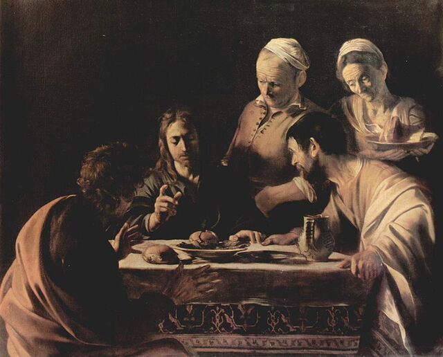 Cena con Emmaus de caravaggio