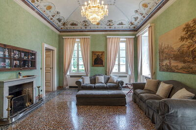 Una sala de estar en Villa Gallietta