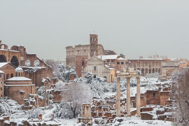 Nieve en Roma