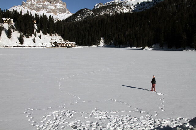 Lago Misurina congelado