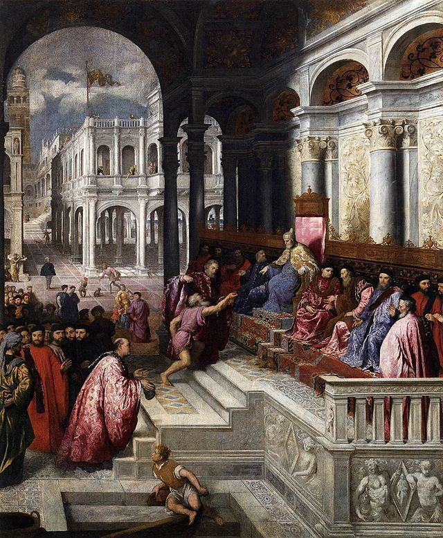Pintura de la presentación del anillo de San Marcos