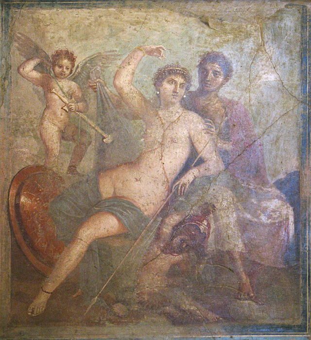 Pintura de Pompeya de Venus y Marte