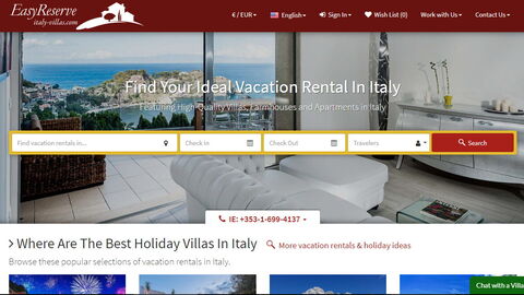 Italy Villas, Página web