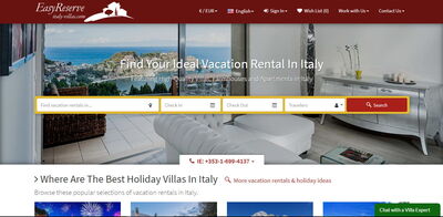 Italy Villas, Página web