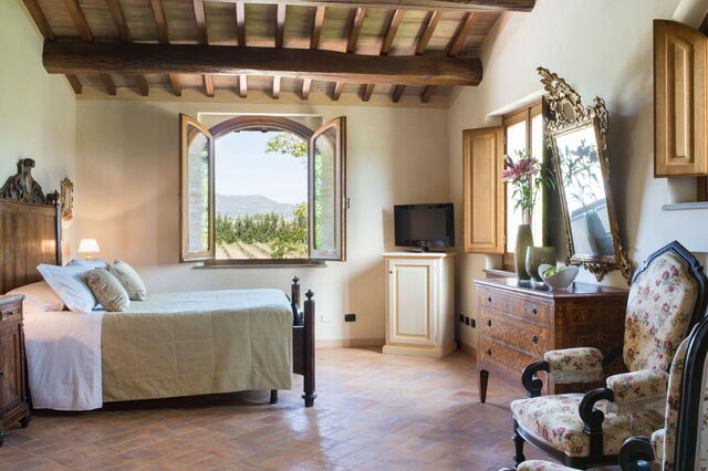 Vista desde una habitación de Villa Assisi