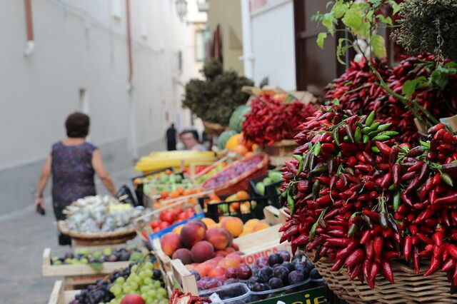 Venta de productos frescos en Puglia