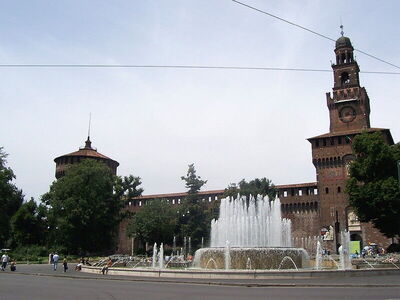 Vista del castillo de Sforza