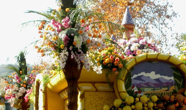 Colorida carreta de flores