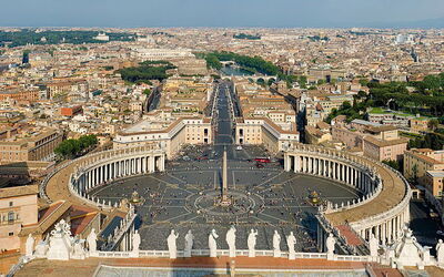 Vista de la plaza de San Pedro en el Vaticano
