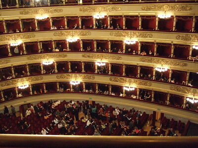 Interior del teatro de la ópera de Milán