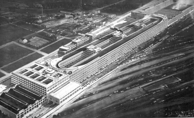 foto aérea de la fábrica lingotto