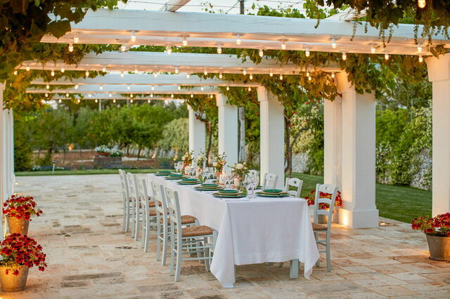 Masseria Lamacerase, cenas al aire libre