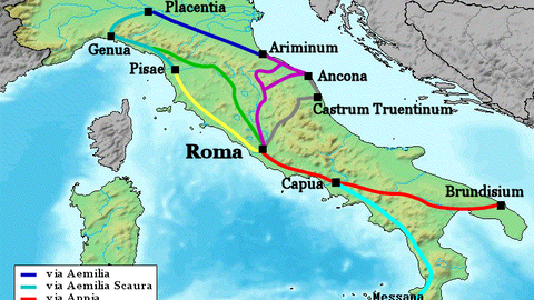 Mapa de las antiguas vías romanas