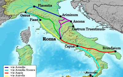 Mapa de las antiguas vías romanas