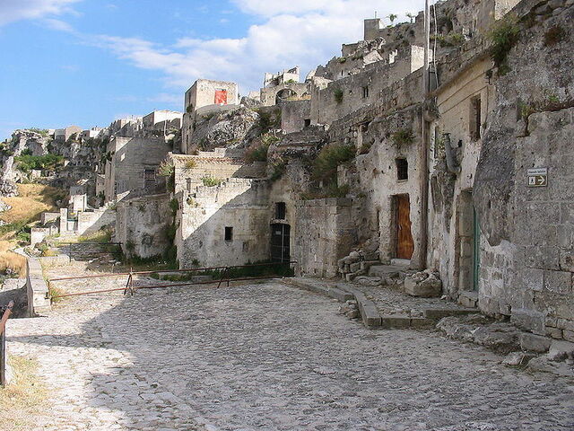 Casas escavadas en Matera