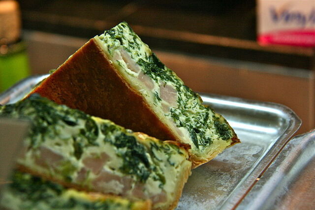pastel de Jamón y espinacas