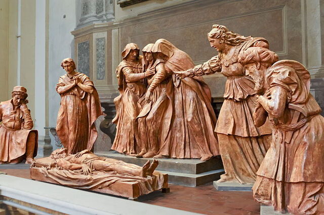 Terracota figuras, la catedral de Bolonia