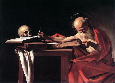 Escritura de San Jerónimo, Caravaggio