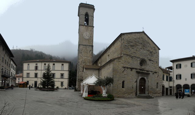 Plaza principal en Bagno di Romagna