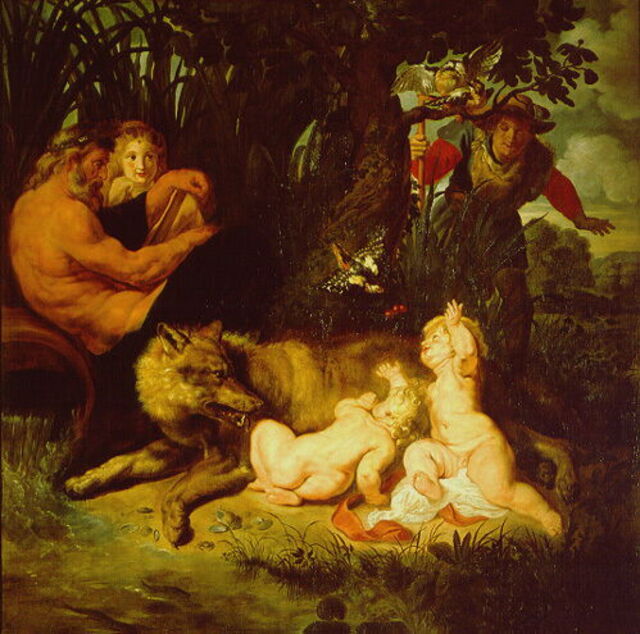 Pintura de Rómulo y Remo