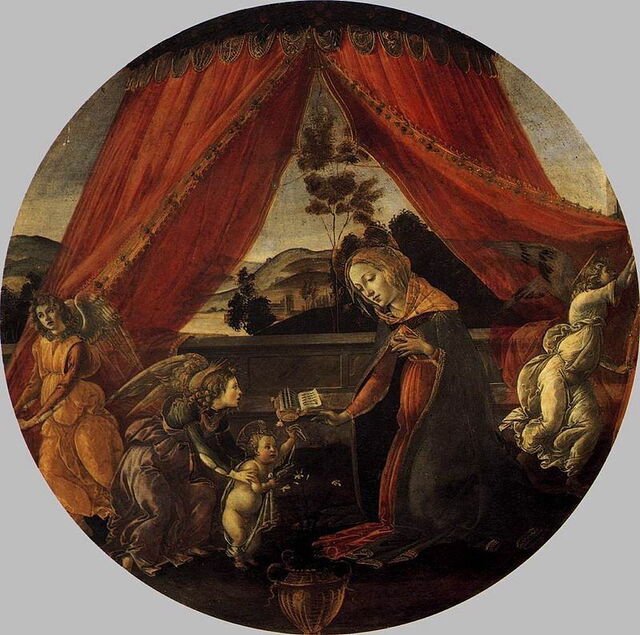 Botticelli, Virgen y Niño con Tres Ángeles