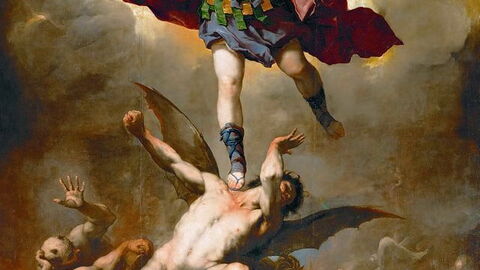 Pintura del angel y el diablo