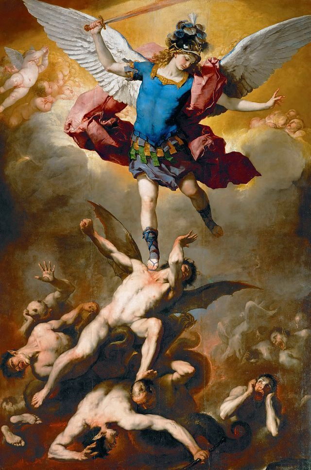 Pintura del angel y el diablo