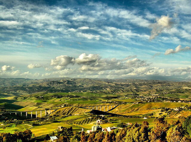 Vista de los alrededores desde Caltanissetta