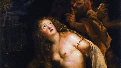 Susana y los Ancianos, Rubens, detalle