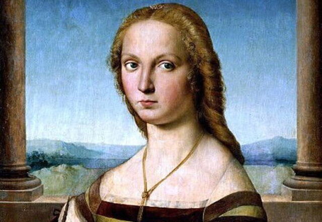Retrato de Joven Mujer con Unicornio, Rafael, detalle