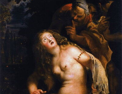 Susana y los Ancianos, Rubens, detalle