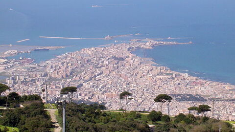 Vista de Trapani desde Mount Erice