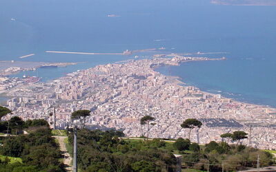 Vista de Trapani desde Mount Erice