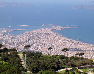 Vista de Trapani desde Mount Erice