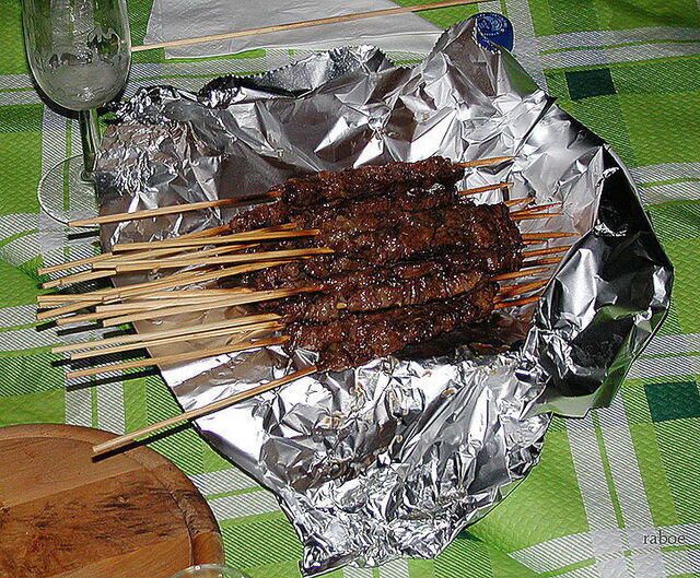 Cordero cocinado arrosticini