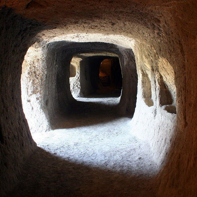 Un tunel subterraneo en Orvieto