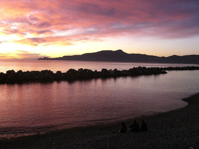 Puesta del sol en Portofino