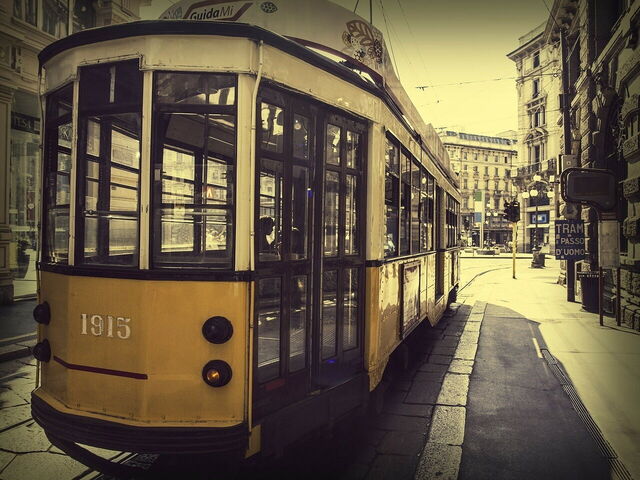 Tranvía en las calles de Milán