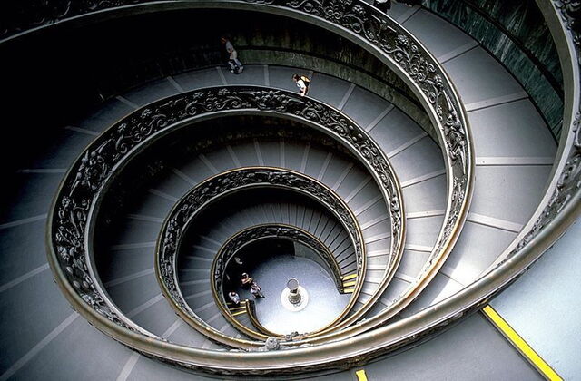 Escalera en espiral de los museos del Vaticano