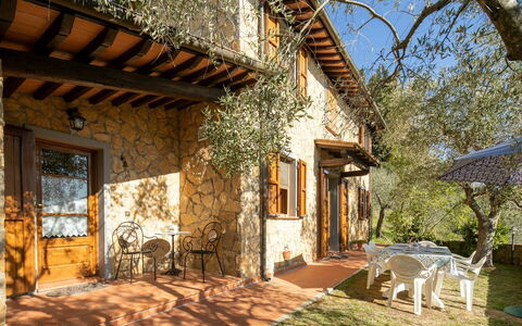 Villa Del Colle: Edificio, Planta, Ventana, Cielo, Árbol, Sombra, Luz De Sol, Madera, Casa, Cabaña