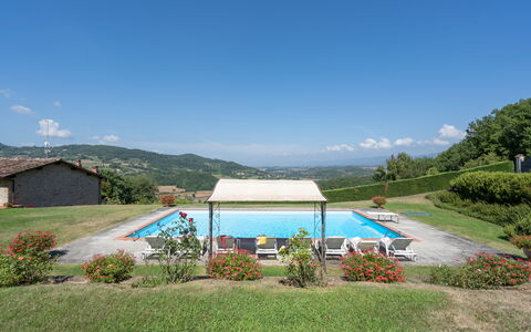 Villa La Terrazza: Paisaje Natural, Piscina, Propiedad, Los Recursos Hídricos, Cielo, Casa, Hill Station, Hierba, Vacaciones, El Terreno Del Lote