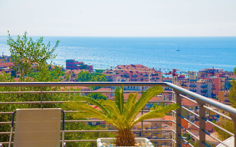 Villa Il Poggiolo Apartments - Diano Marina: Propiedad, Balcón, Majorelle Azul, Bienes Raíces, Edificio, Árbol, Condominio, Planta, Departamento, Recurso