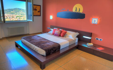 Villa Il Poggiolo Apartments - Diano Marina: Habitación, Mueble, Cama, Habitación, Diseño De Interiores, Propiedad, Marco De La Cama, Sábana, Suelo, Pared